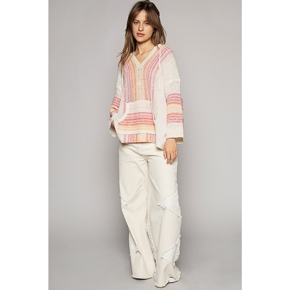 V-Neck Poncho Like Hoodie